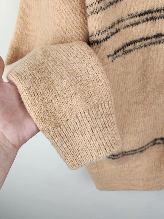 Closed Alpaca Wool Oversized Chunky Knit Striped Cardigan Sweater XS - Picture 8 of 14